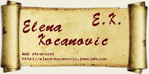 Elena Kocanović vizit kartica